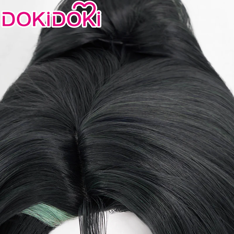 【Ready For Ship】DokiDoki Game Genshin Impact Cloud Retainer Xianyun Cosplay Wig Women Long Black & Green Straight - Image 4