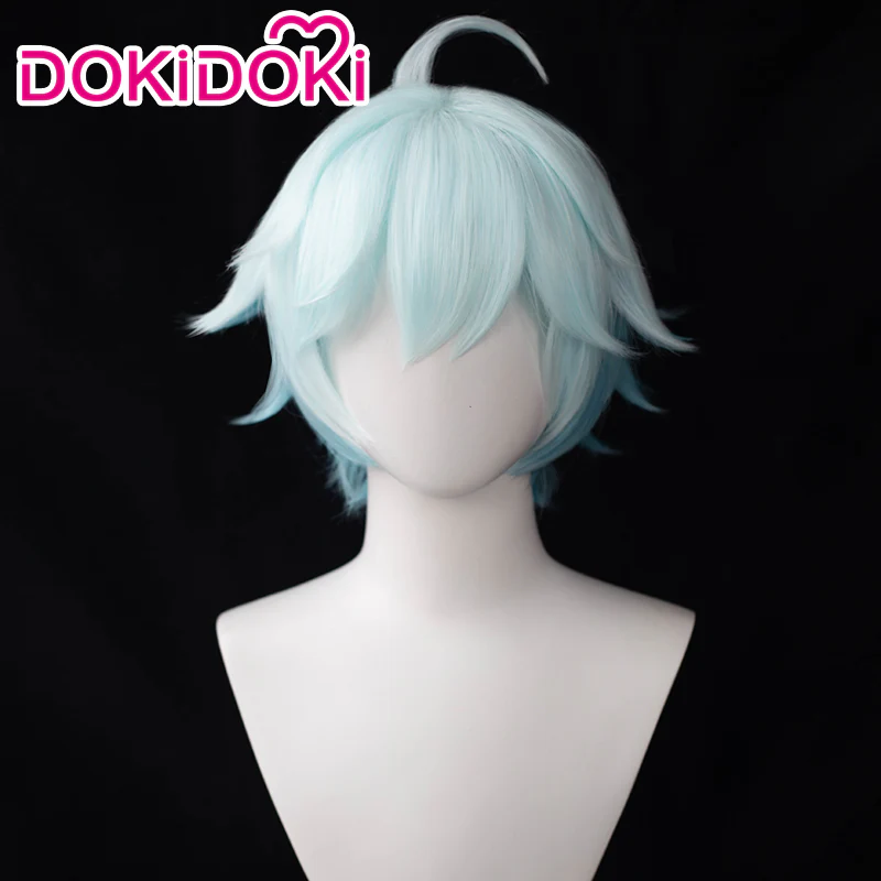 【Ready For Ship】DokiDoki Game Genshin Impact Cosplay Chongyun Wig Chong Yun Light Blue