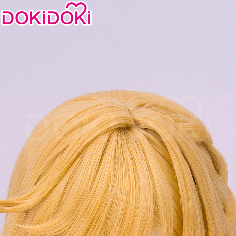 【Ready For Ship】DokiDoki Game Genshin Impact Cosplay Escoffier Wig Long Straight Yellow Hair - Image 6