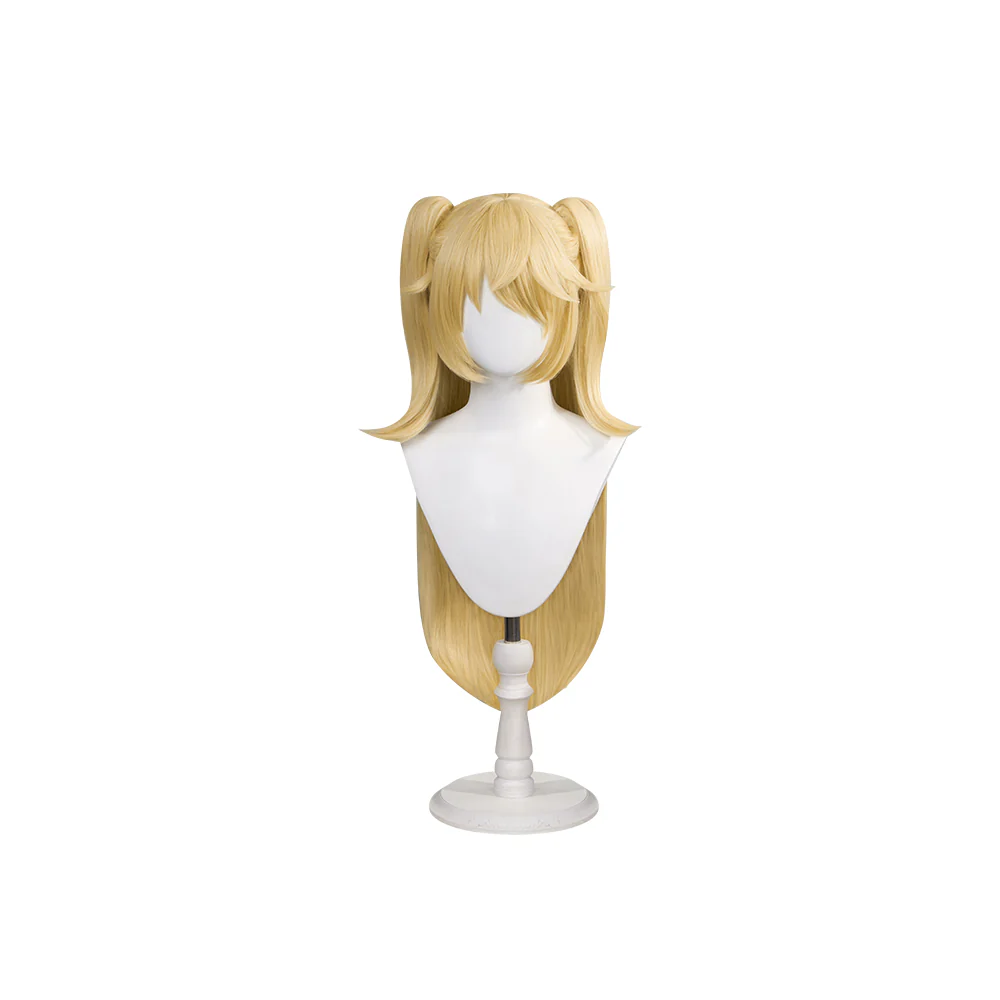 【Ready For Ship】DokiDoki Game Genshin Impact Cosplay Fischl Wig Long Straight  Ponytail Blonde - Image 5