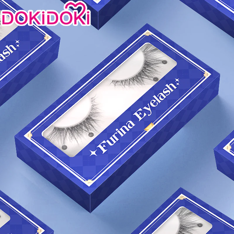 【Partially Ready For Ship】DokiDoki Game Genshin Impact Cosplay Fontaine Focalors Wig Short White Blue Curly Furina Wig / Fake Eyelashes / Hat - Image 6