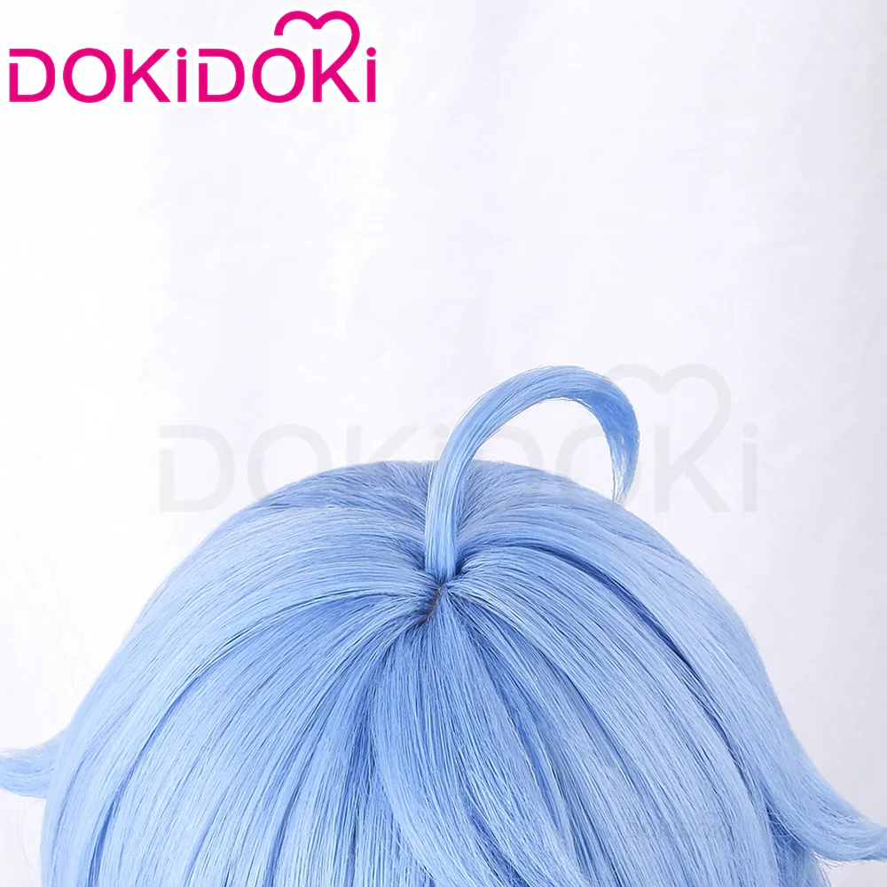 【Ready For Ship】DokiDoki Game Genshin Impact Cosplay Ganyu Gan Yu Wig / Horn Women Long Blue Wig - Image 4