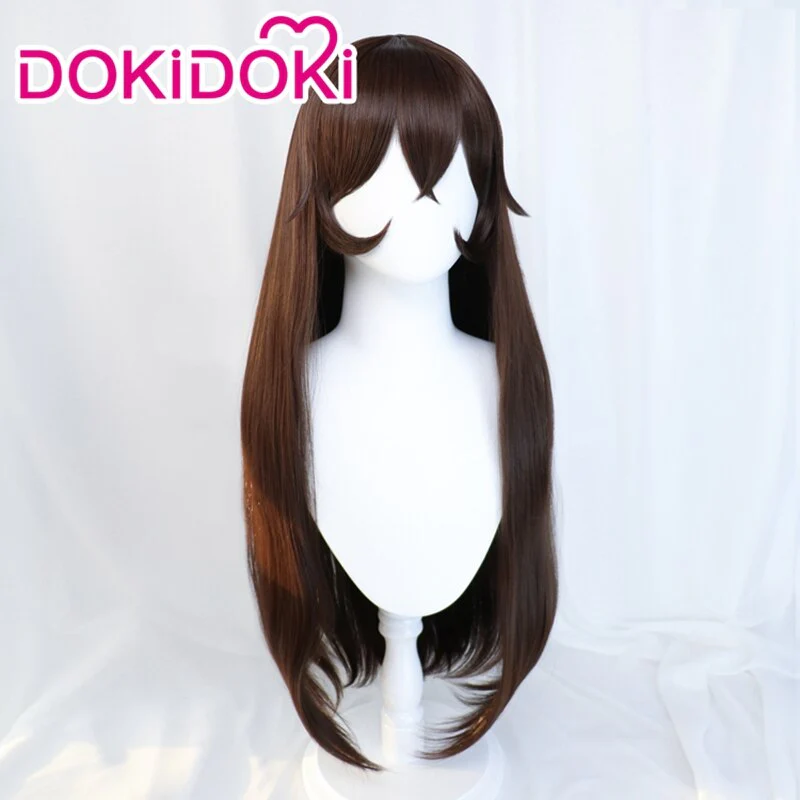 【Ready For Ship】DokiDoki Game Genshin Impact Cosplay Amber Wig Long Straight Brown