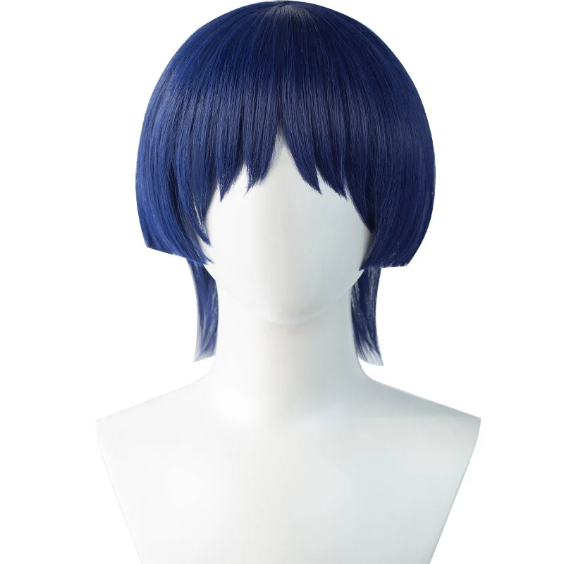 DokiDoki Game Genshin Impact  Scaramouche Cosplay Wig Short Blue - Image 5