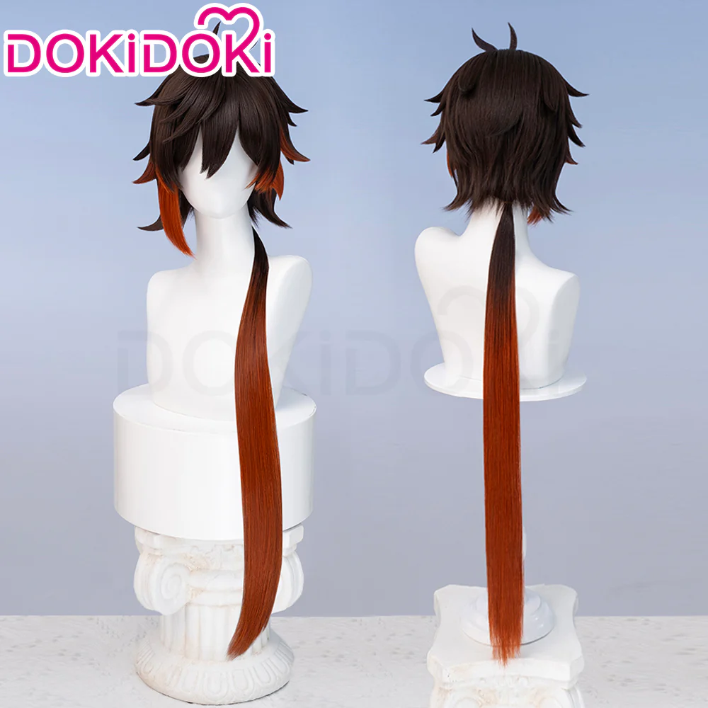 DokiDoki Game Genshin Impact Cosplay Zhongli Wig Zhong Li Gradient Long Wig