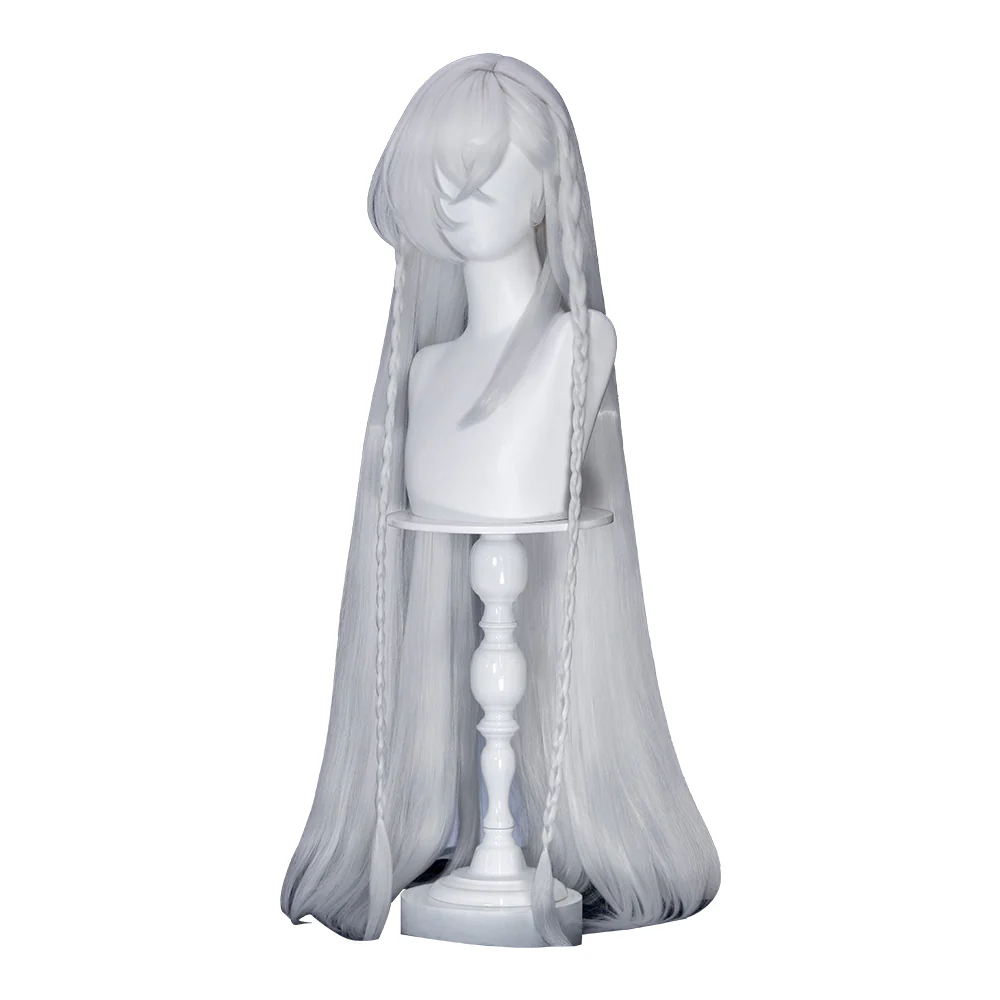 DokiDoki Game Genshin Impact Cosplay Istaroth Wig Long Straight Silver Hair - Image 5