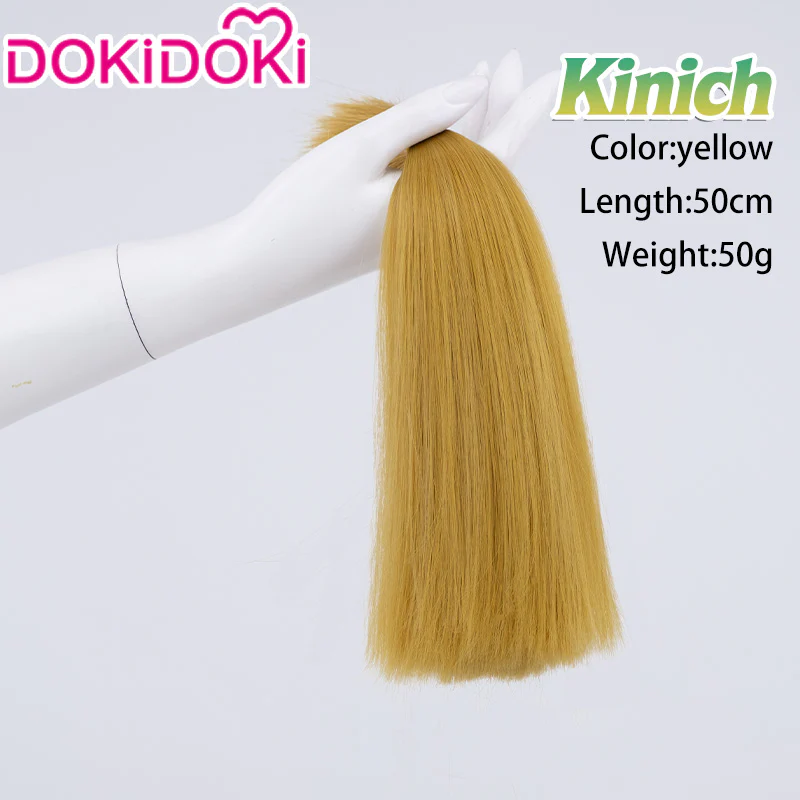 【Ready For Ship】DokiDoki Game Genshin Impact Cosplay Kinich Wig Short Black Green / Yellow Highlights Hair / Tattoo Sticker / Ear Clip / Head Accessories / Weft Natlan - Image 10