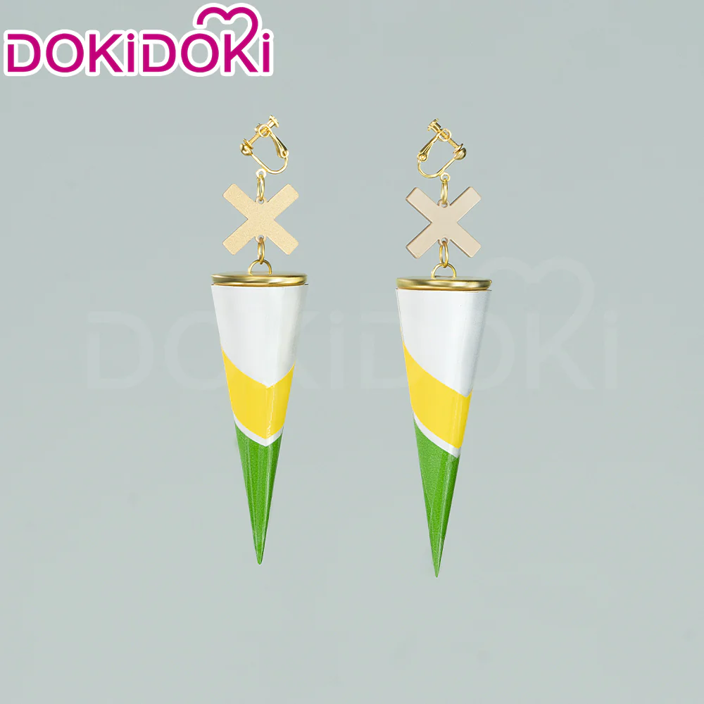 【Ready For Ship】DokiDoki Game Genshin Impact Cosplay Kinich Wig Short Black Green / Yellow Highlights Hair / Tattoo Sticker / Ear Clip / Head Accessories / Weft Natlan - Image 12