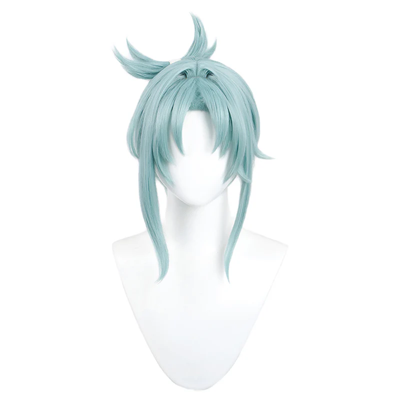 【Light Green Ver.】DokiDoki Game Genshin Impact Cosplay Madame Ping Wig Pinger Short Light Green - Image 5