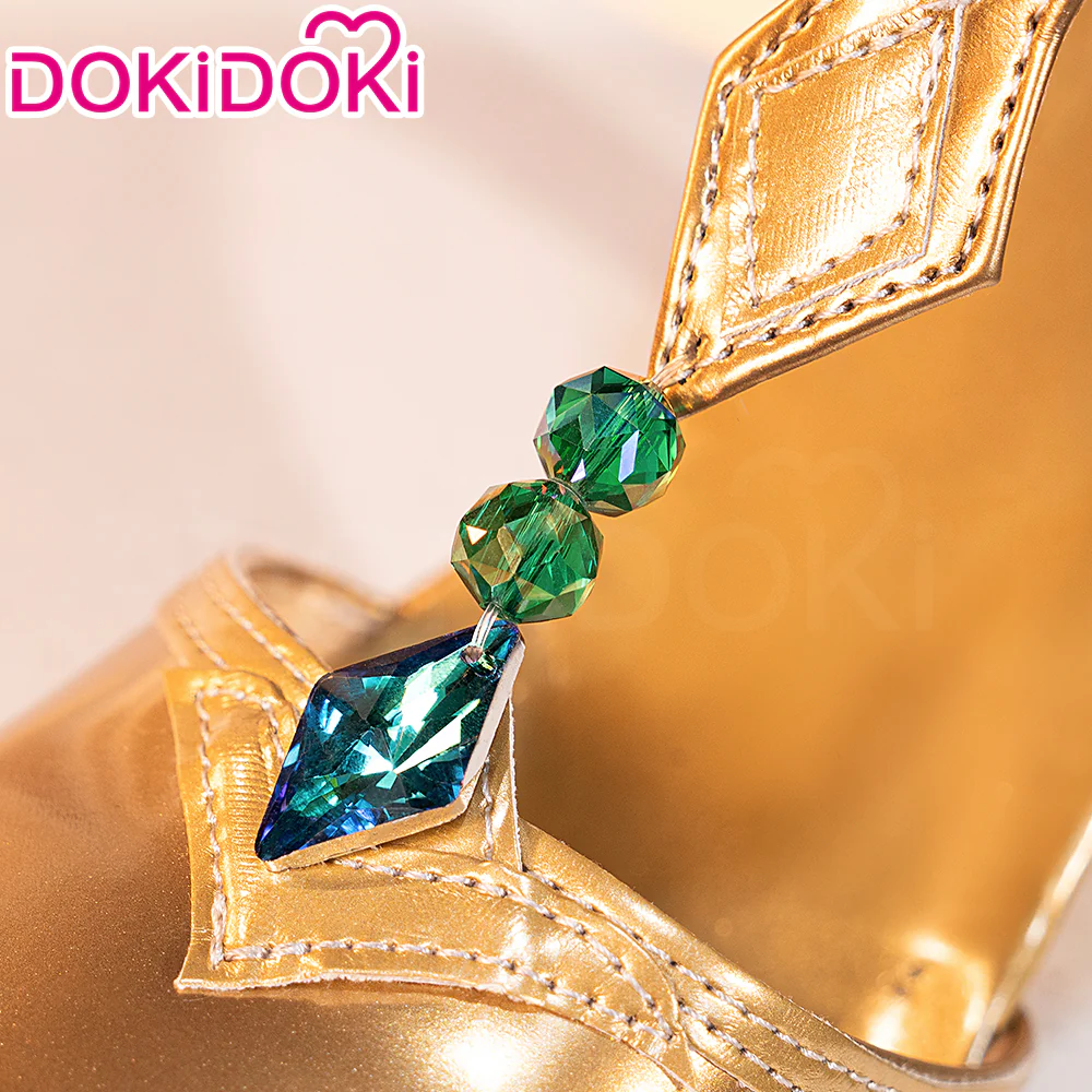 【Upgraded version】DokiDoki Game Genshin Impact Cosplay Nefer Shoes High Heel Gold - Image 10