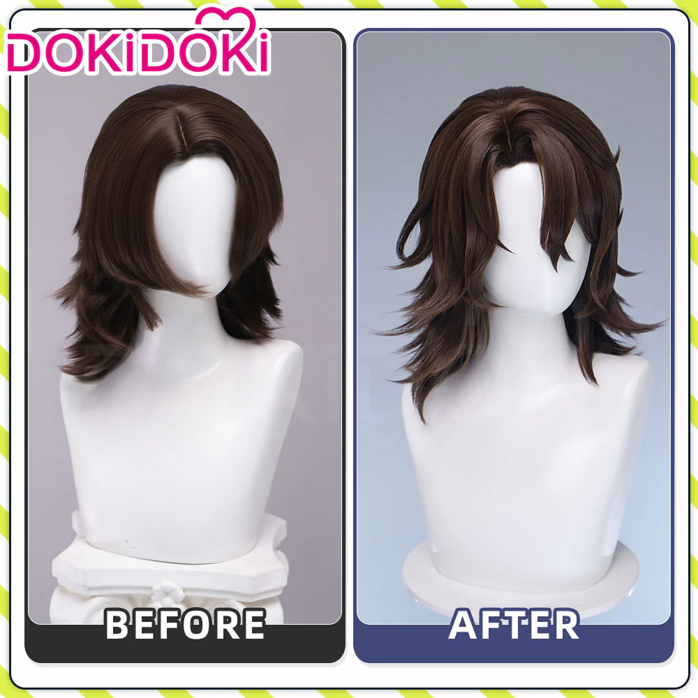 【Partial Ready For Ship】DokiDoki Game Genshin Impact Cosplay Rerir Wig Long Curly White / Dark Hair Racher of Solnari - Image 10