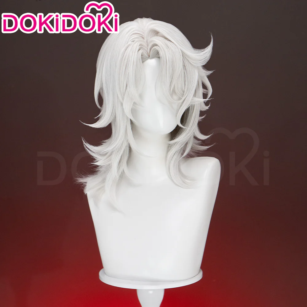 【Partial Ready For Ship】DokiDoki Game Genshin Impact Cosplay Rerir Wig Long Curly White / Dark Hair Racher of Solnari - Image 3
