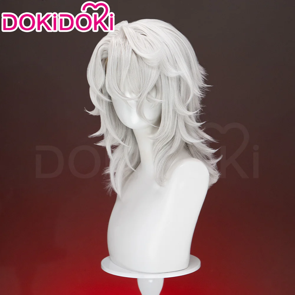 【Partial Ready For Ship】DokiDoki Game Genshin Impact Cosplay Rerir Wig Long Curly White / Dark Hair Racher of Solnari - Image 4