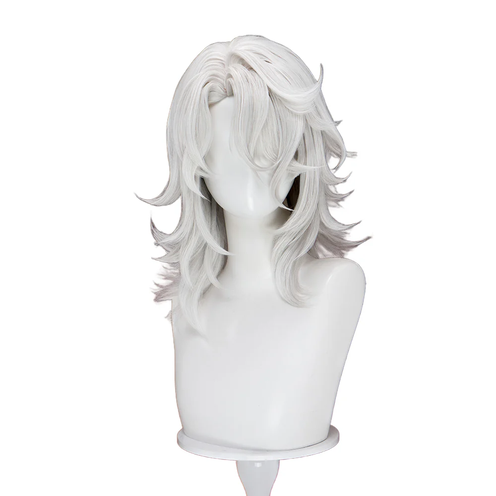 【Partial Ready For Ship】DokiDoki Game Genshin Impact Cosplay Rerir Wig Long Curly White / Dark Hair Racher of Solnari - Image 6