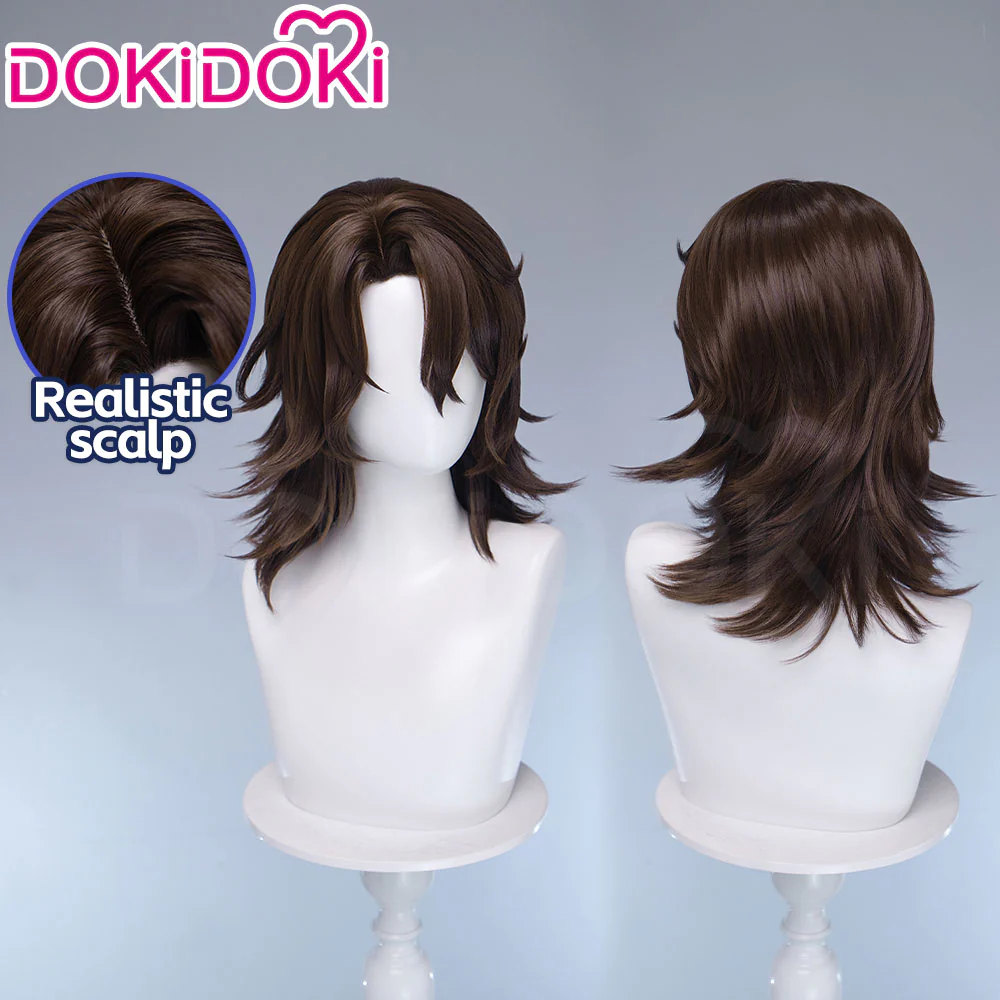 【Partial Ready For Ship】DokiDoki Game Genshin Impact Cosplay Rerir Wig Long Curly White / Dark Hair Racher of Solnari - Image 7