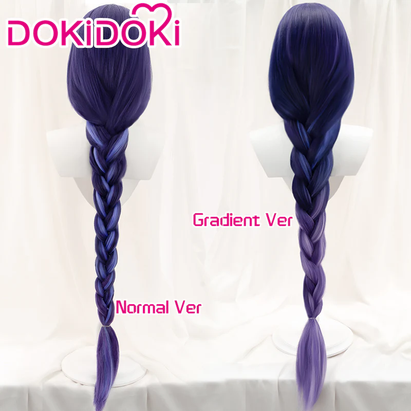 【Gradient Ver】DokiDoki Game Genshin Impact Cosplay Version Raiden Shogun Baal Wig DyedLong Purple - Image 2