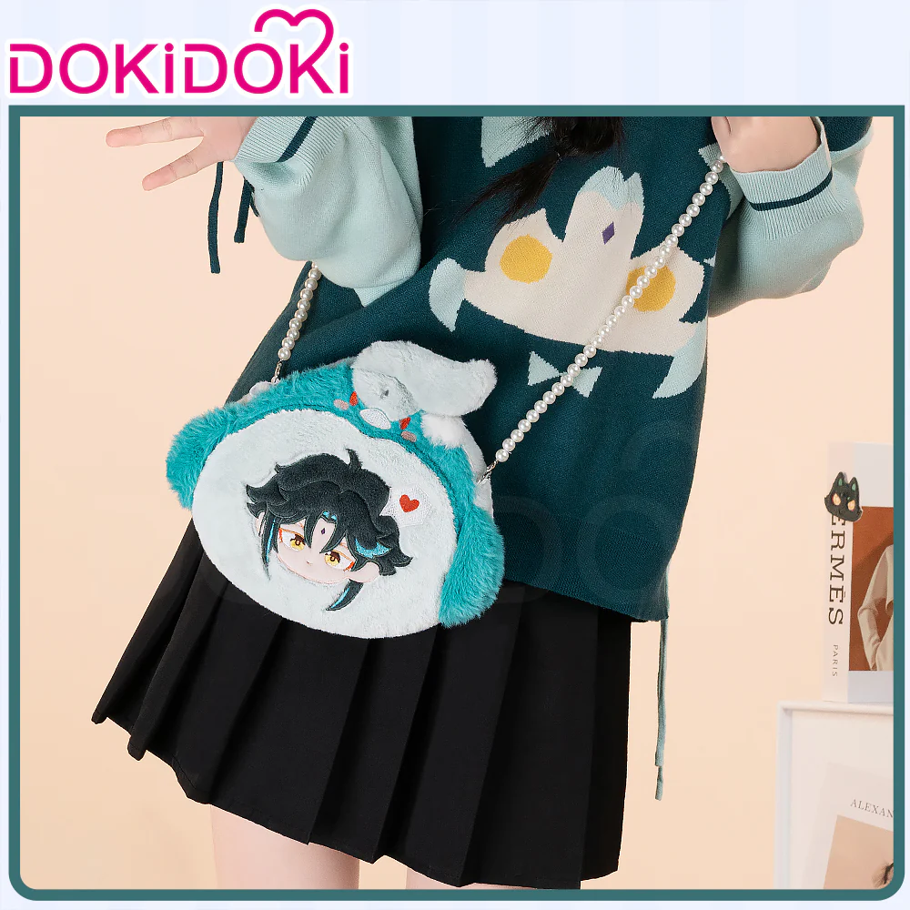 DokiDoki Game Genshin Impact Cosplay Xiao / Wanderer / Kazuha / Focalors / Furina / Venti Coin Bag Plush Cute Itabag - Image 2