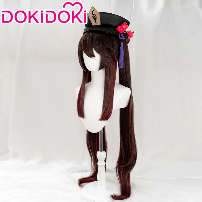 【Ready For Ship】DokiDoki Game Genshin Impact  Hutao Cosplay Wig  Hu Tao Dark Brown Halloween - Image 2