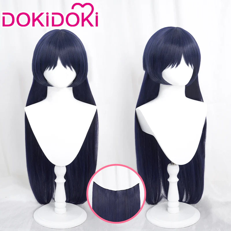 DokiDoki Game Genshin Impact Scaramouche Cosplay Wig Long Blue