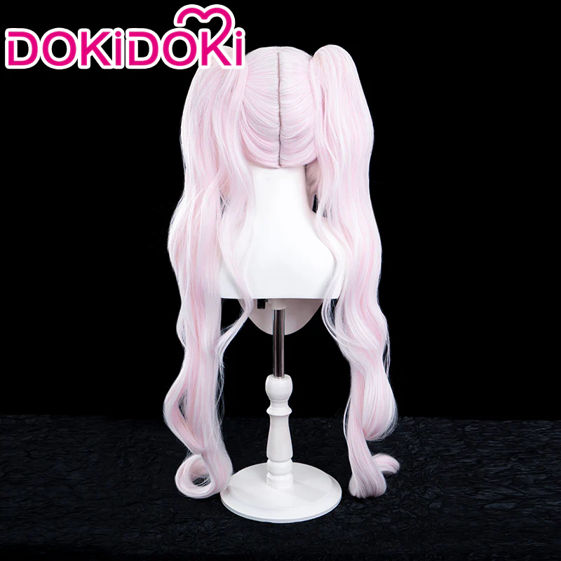 【Ready For Ship】DokiDoki Game Cosplay Wig Long Curly Pink Hair Twin Tails - Image 3