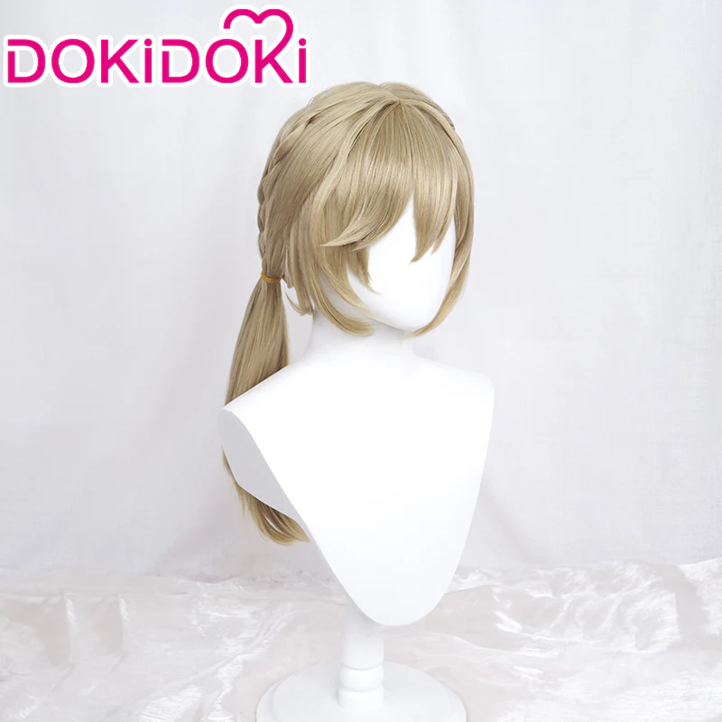 【Ready For Ship】DokiDoki Game Honkai: Star Rail Cosplay Qing Que Wig Long Straight Flaxen Hair / Hair Accessories Qingque - Image 3