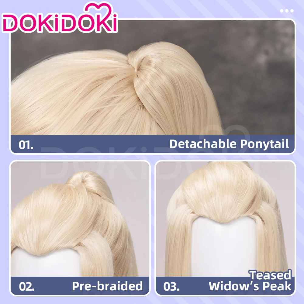 【Ready For Ship】DokiDoki Game Honkai: Nexus Anima Cosplay Victus Wig Long Straight Blond Hair The 1st Sovereign - Image 4