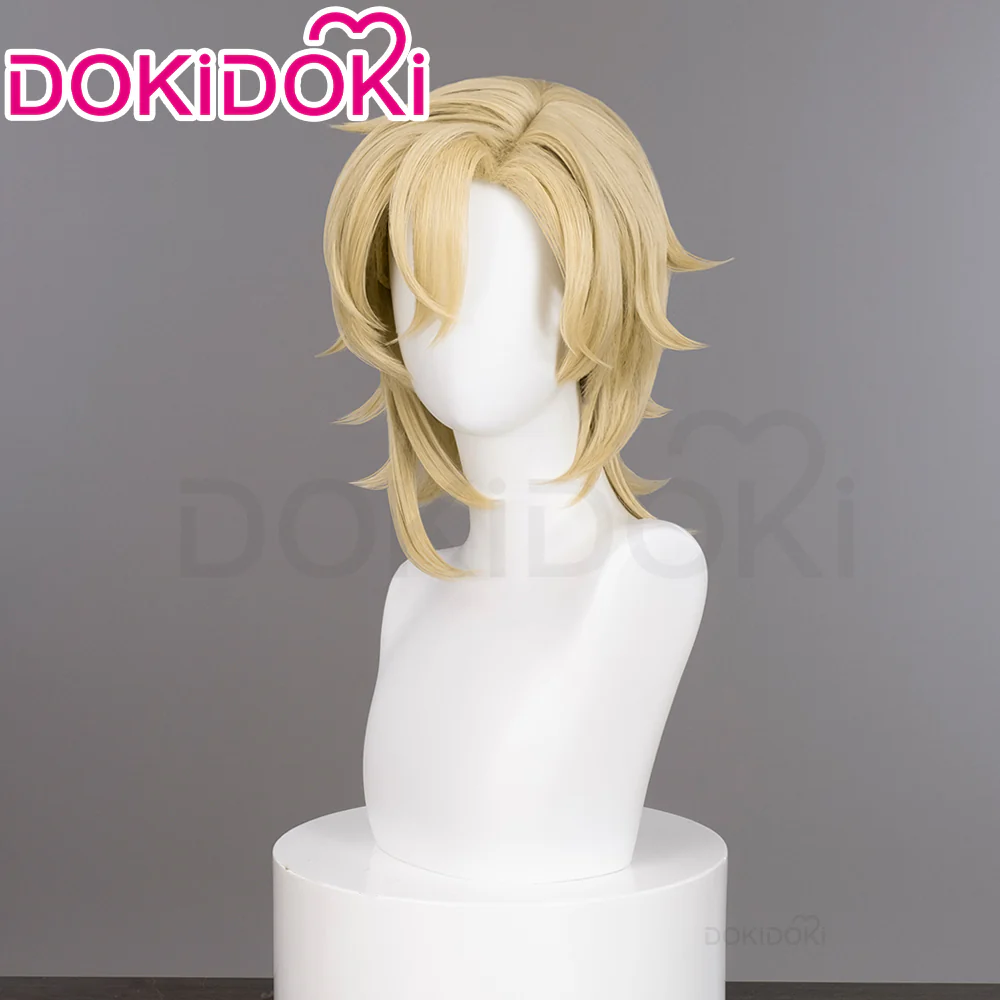 【Partially Ready For Ship】DokiDoki Game Honkai: Star Rail Cosplay Aventurine Wig / Ear Clip / Hat / Bracelet Short Straight Yellow Hair Shajin/ Tattoo Stickers / Glasses Sunglasses / Poker Prop - Image 3