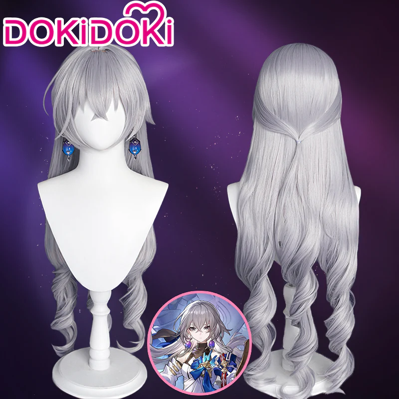 【Ready For Ship】DokiDoki Game Honkai: Star Rail Cosplay Bronya Rand Wig Long Curly Grayish Purple - Image 2
