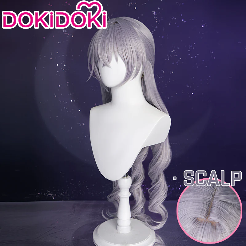 【Ready For Ship】DokiDoki Game Honkai: Star Rail Cosplay Bronya Rand Wig Long Curly Grayish Purple - Image 3