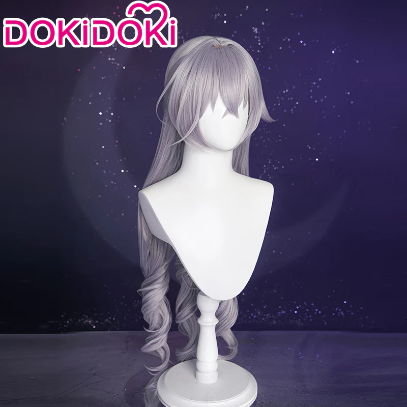 【Ready For Ship】DokiDoki Game Honkai: Star Rail Cosplay Bronya Rand Wig Long Curly Grayish Purple - Image 4