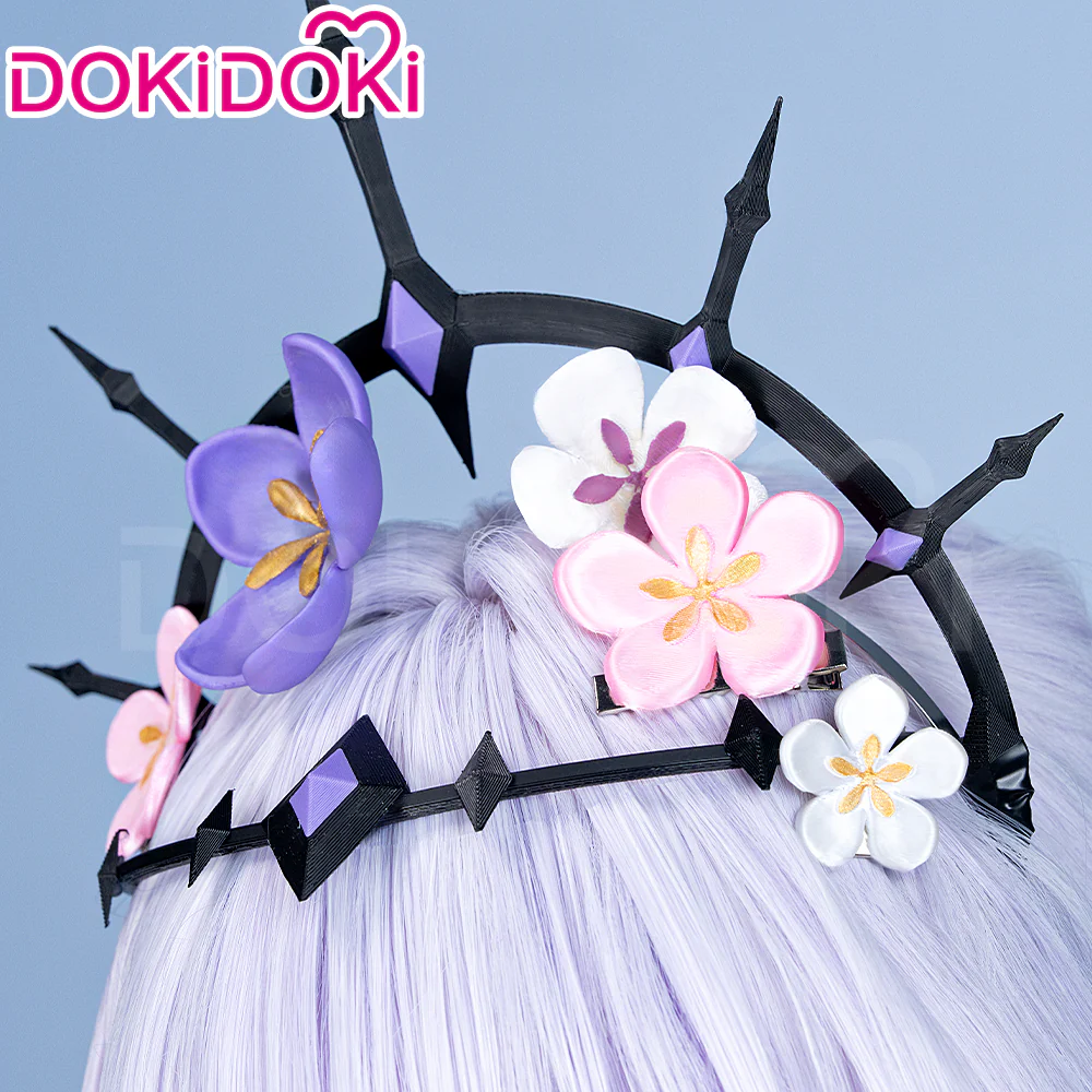 【Ready For Ship】DokiDoki Game Honkai: Star Rail Cosplay Castorice Cosplay Wig / Headwear Ears / Earrings Ear Clips Ear Accessories  Long Straight Purple Hair Twin Ponytails - Image 11