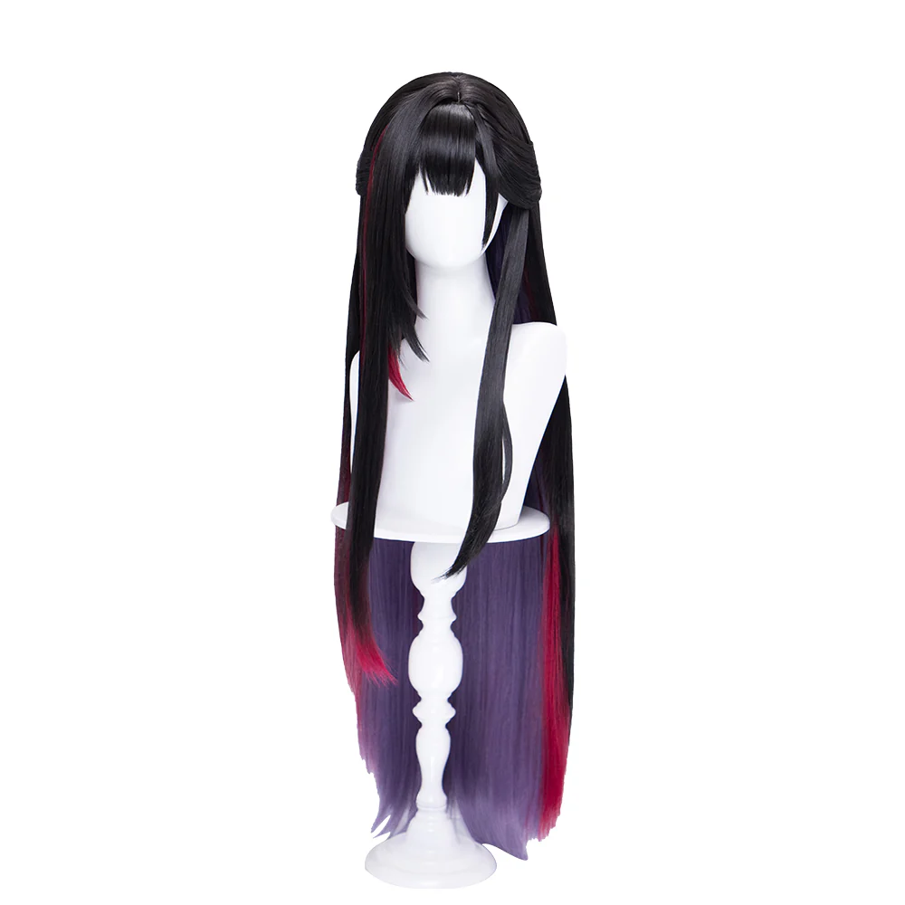 【Ready For Ship】DokiDoki Game Honkai: Star Rail Cosplay Hysilens Wig Long Black Purple Red Gradient Hair / Hair Accessory / Ear Clips Helektra - Image 5