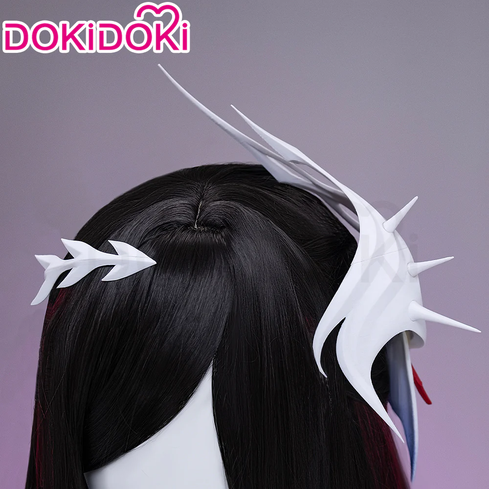 【Ready For Ship】DokiDoki Game Honkai: Star Rail Cosplay Hysilens Wig Long Black Purple Red Gradient Hair / Hair Accessory / Ear Clips Helektra - Image 6