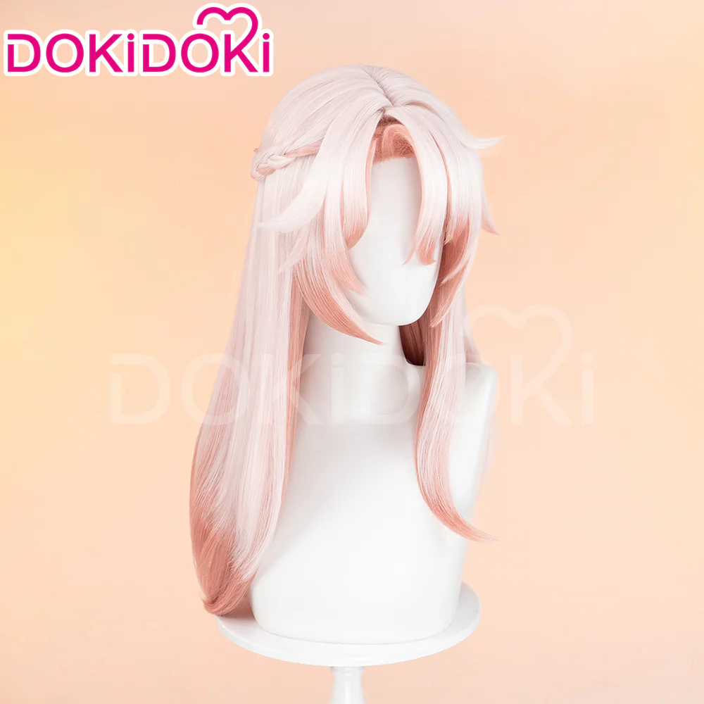 【Ready For Ship】DokiDoki Game Honkai: Star Rail Cosplay Jiaoqiu Wig Long Straight Pink Hair / Ear / Tial  Jiao Qiu - Image 4