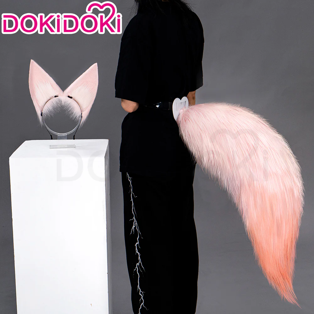 【Ready For Ship】DokiDoki Game Honkai: Star Rail Cosplay Jiaoqiu Wig Long Straight Pink Hair / Ear / Tial  Jiao Qiu - Image 8