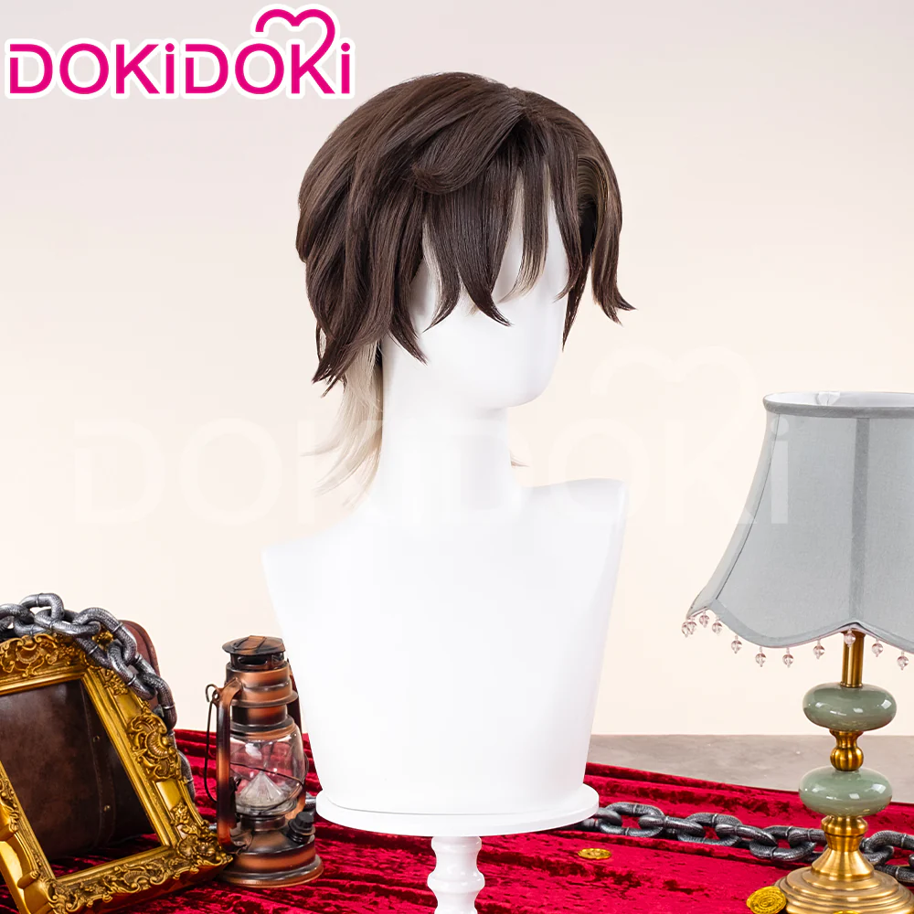 【Ready For Ship】DokiDoki Game Honkai: Star Rail Cosplay Mr. Reca Wig Short Curly Brown Hair - Image 3