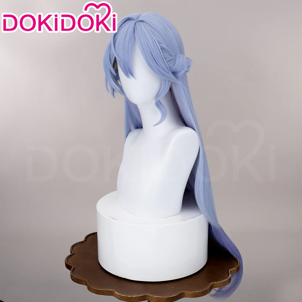 【Partially Ready For Ship】DokiDoki Game Honkai: Star Rail Cosplay Robin Wig Long Curly Blue Gradient Hair / Earring / Ear Feather Hair Clips/ Wreath Headpiece - Image 3