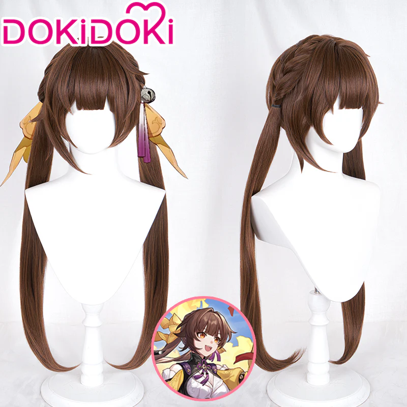 【Ready For Ship】DokiDoki Game Honkai: Star Rail Cosplay Sushang Cosplay Wig Long Brown Twin Tail