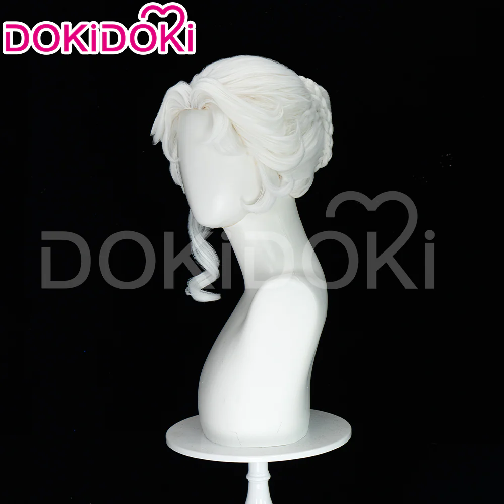 【Ready For Ship】DokiDoki Game Identity V Cosplay Mrs. Red Bloody Queen Mary Wig Afterimage of Hope Long Curly White Light Green Hair - Image 3