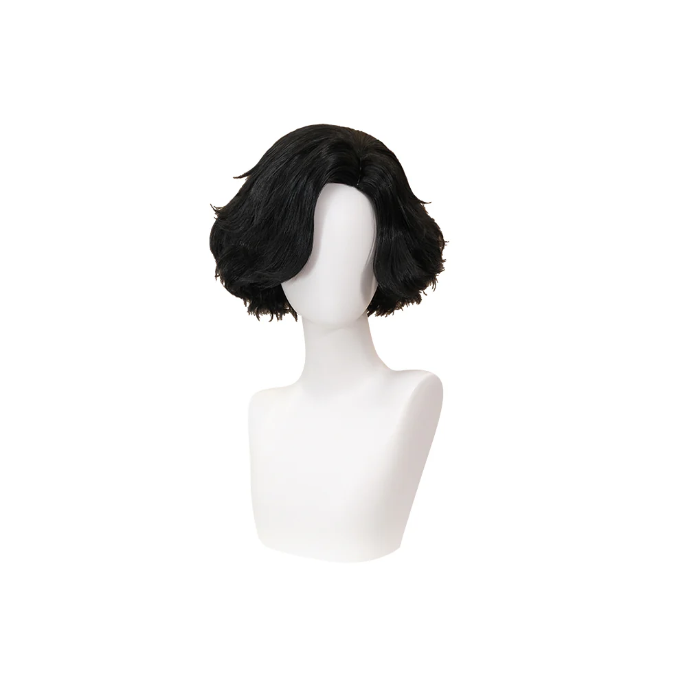 【Ready For Ship】DokiDoki Game Cosplay Pinocchioo Wig Short Curly Black Hair - Image 5