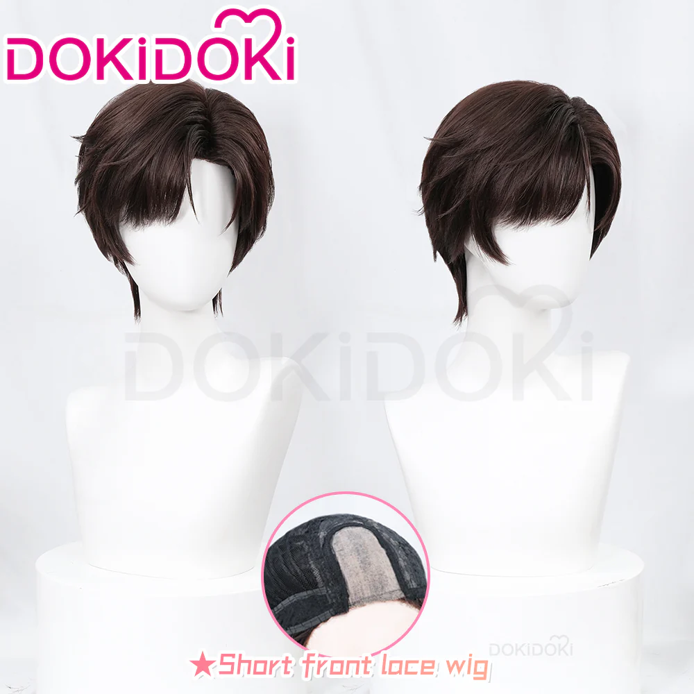 【Ready For Ship】【Front Lace】DokiDoki Game Light and Night Cosplay Evan Wig Short Straight Brown Hair