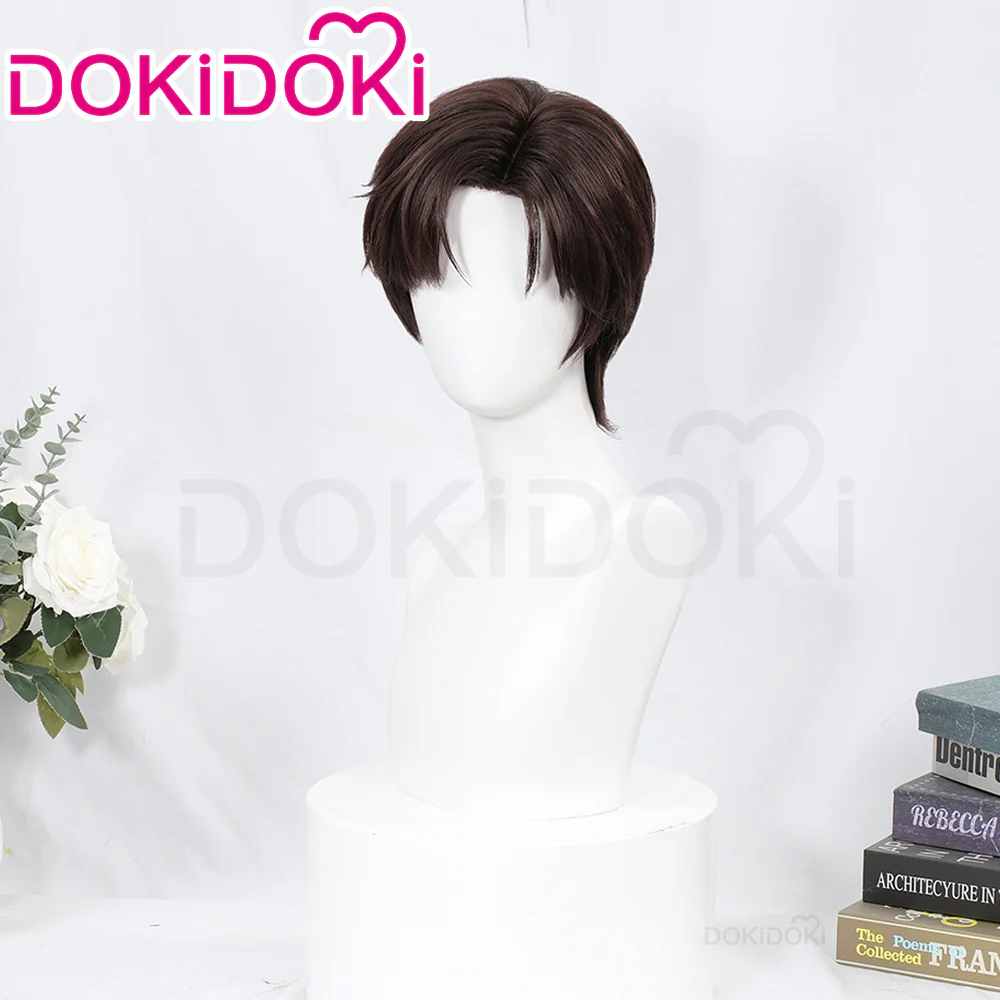 【Ready For Ship】【Front Lace】DokiDoki Game Light and Night Cosplay Evan Wig Short Straight Brown Hair - Image 2