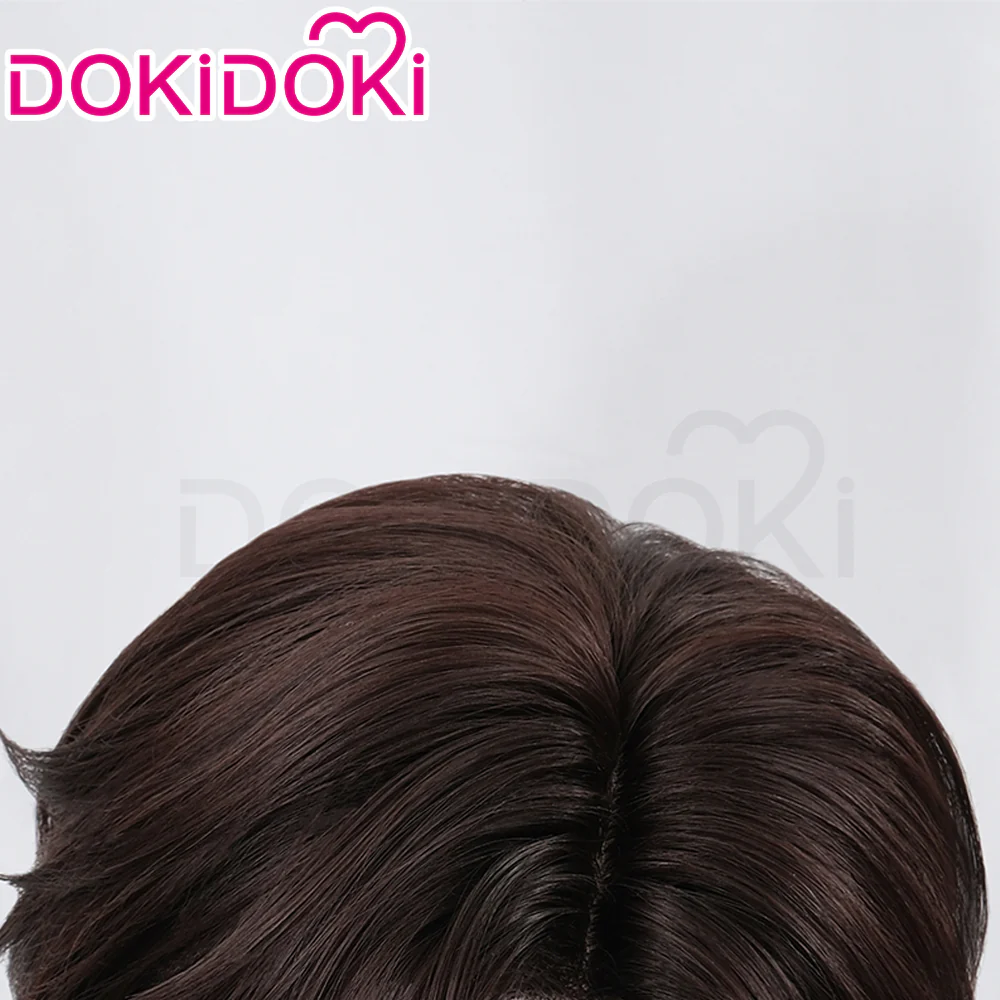【Ready For Ship】【Front Lace】DokiDoki Game Light and Night Cosplay Evan Wig Short Straight Brown Hair - Image 4