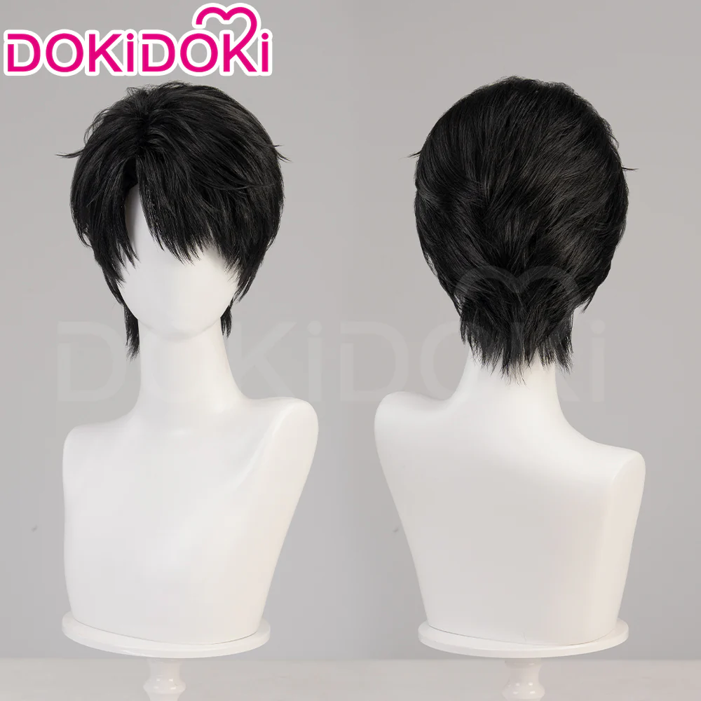 【Partially Ready For Ship】DokiDoki Game Love And Deepspace Cosplay Caleb Wig / Necklace / Bracelet Short Straight Black Brown Hair Mullet Cosmic Horizon Wolf Cut - Image 8