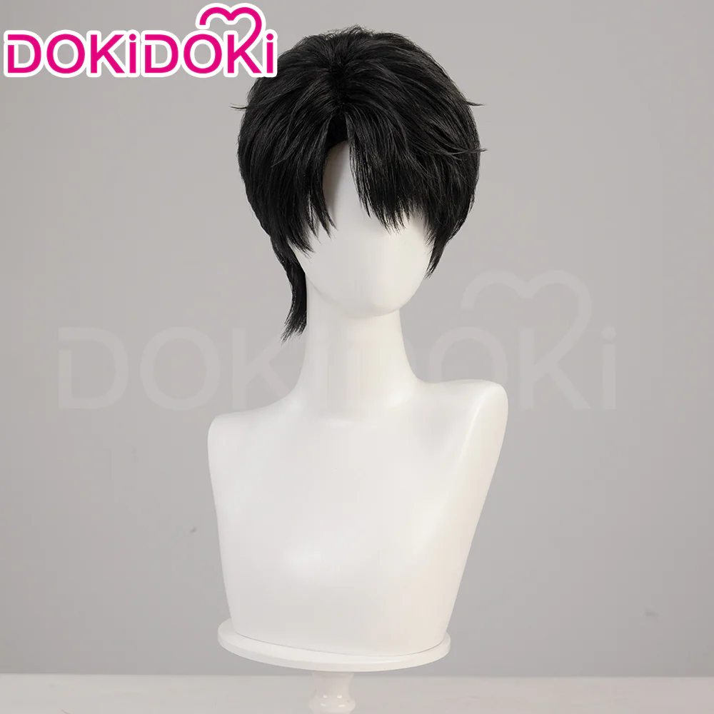【Partially Ready For Ship】DokiDoki Game Love And Deepspace Cosplay Caleb Wig / Necklace / Bracelet Short Straight Black Brown Hair Mullet Cosmic Horizon Wolf Cut - Image 9