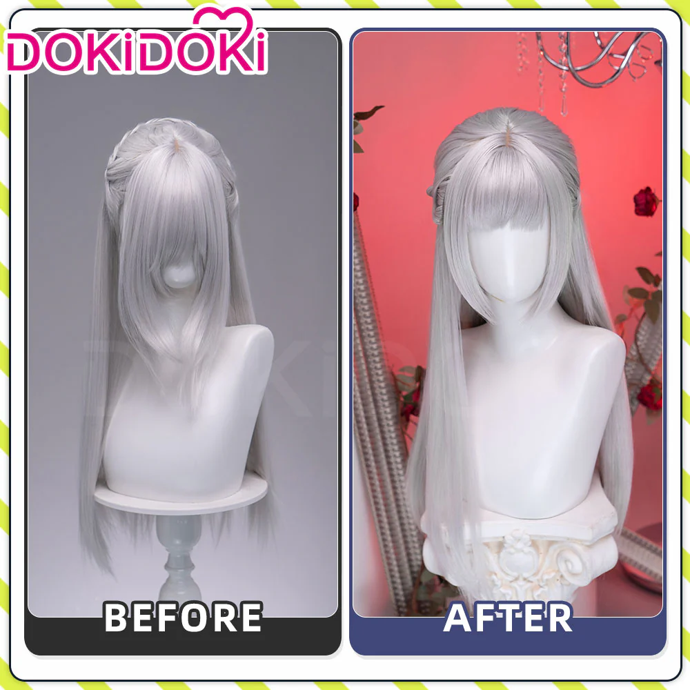 DokiDoki Game Love And Deepspace Cosplay Main Character Wig Long Straight Silver Milk Tea Brown Hair MC Scarlet Passion / Silverwing Fiend Sylus - Image 10