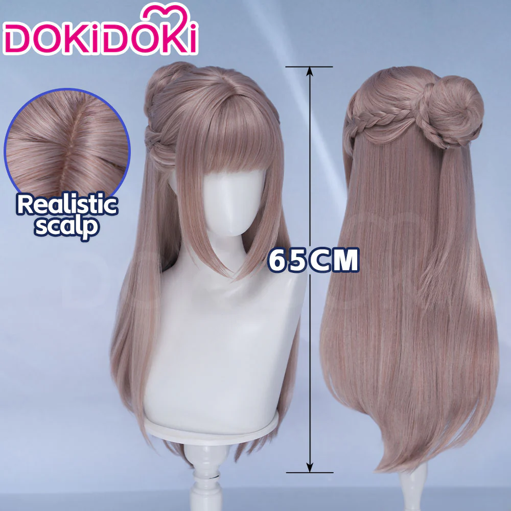 DokiDoki Game Love And Deepspace Cosplay Main Character Wig Long Straight Silver Milk Tea Brown Hair MC Scarlet Passion / Silverwing Fiend Sylus - Image 14