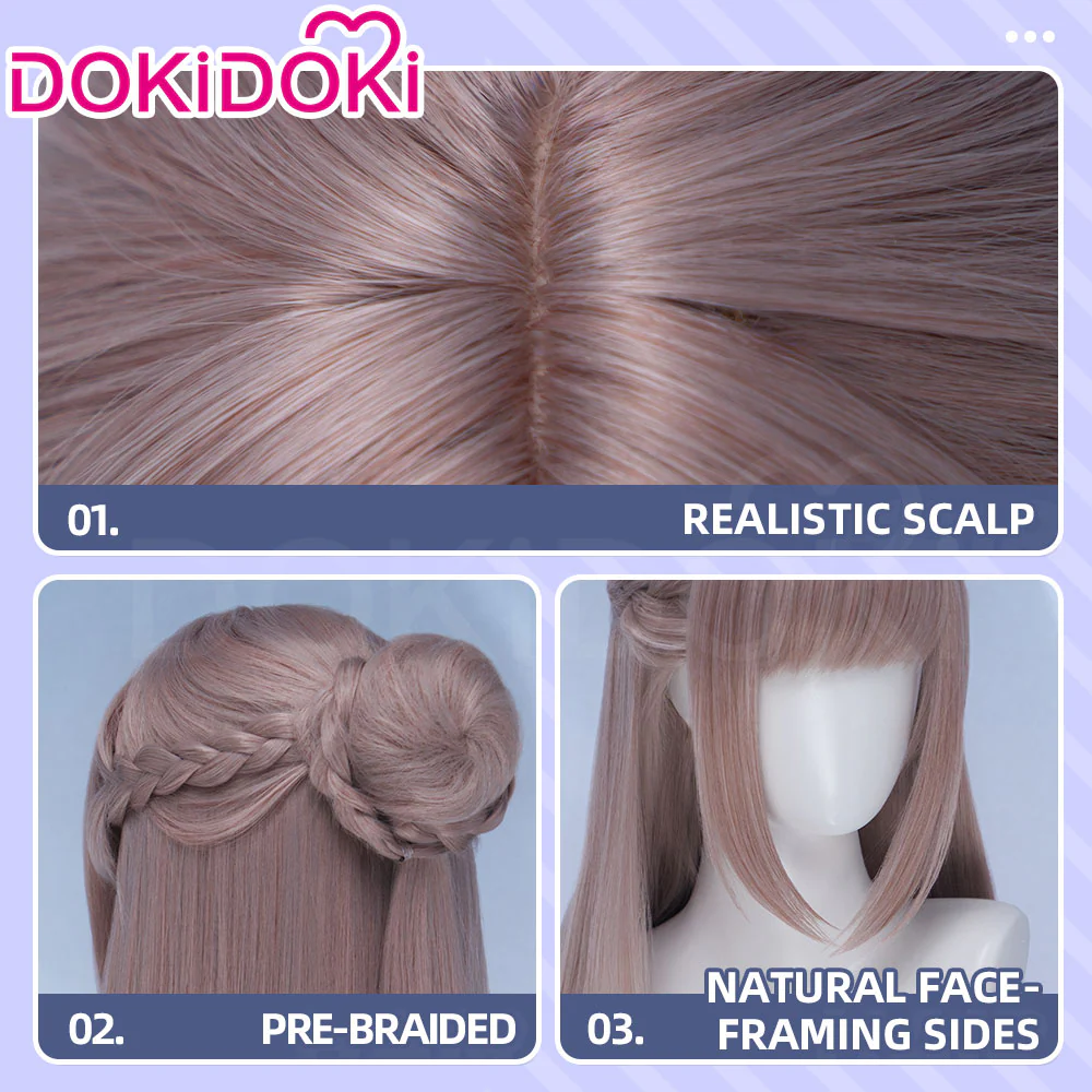 DokiDoki Game Love And Deepspace Cosplay Main Character Wig Long Straight Silver Milk Tea Brown Hair MC Scarlet Passion / Silverwing Fiend Sylus - Image 17