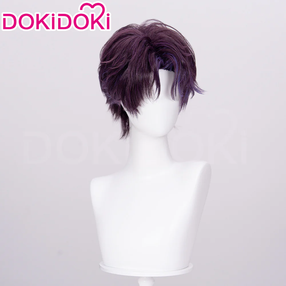 【Partially Ready For Ship】DokiDoki Game Love and Deepspace Cosplay Rafayel Wig / Ear Clip /  Necklace  Short Purple Hair Mullet Tidal Surge - Image 18