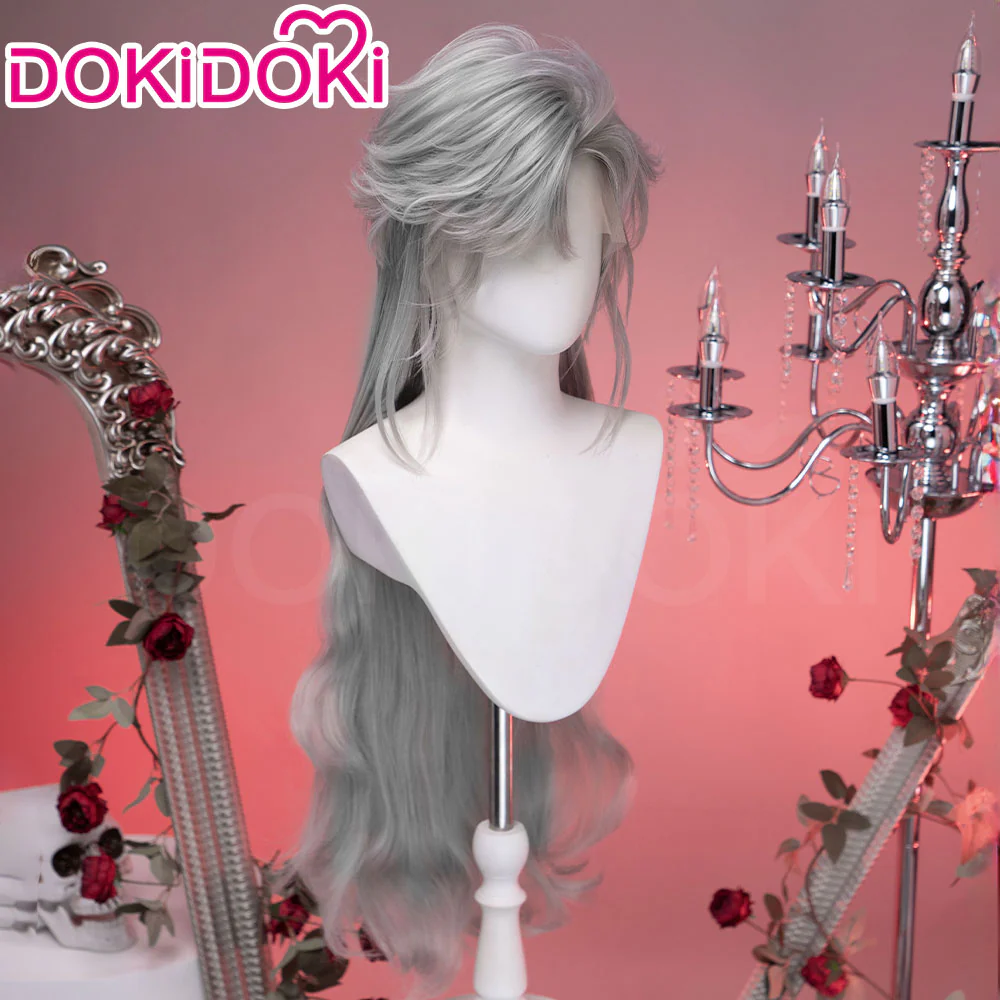 【Normal Ver Ready For Ship】【Front Lace】DokiDoki Game Love and Deepspace Cosplay Sylus Wig Long Curly Silver Hair Silverwing Fiend - Image 12